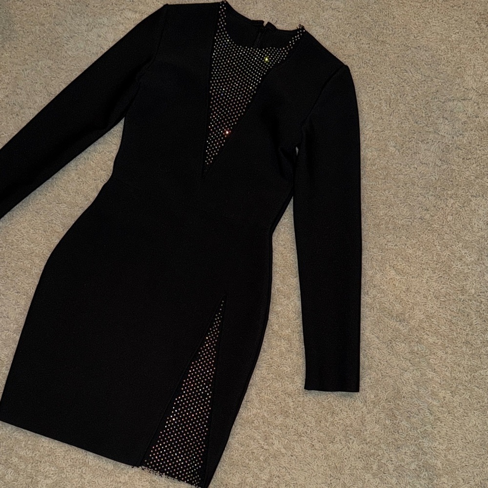 Elegant Black Long Sleeve Dress